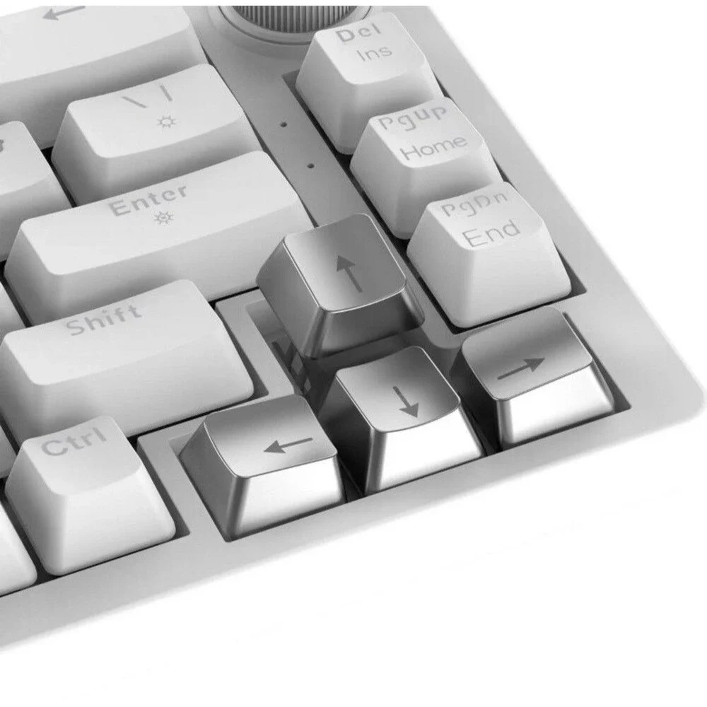 Silver Accent Key Cap Pack Arrow Keys and Spacebar Replacement Accessories NEW